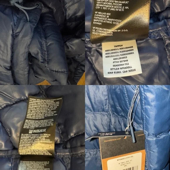 The North Face Thermoball Eco Jacket Mens Size 3XL Slim Fit Shady Blue NWT